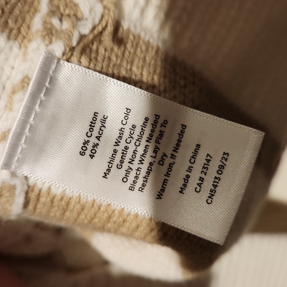 ❤️ TALBOTS CABLE KNIT COLLARED CARDIGAN SWEATER, STRIPE, LARGE - Picture 8 of 10